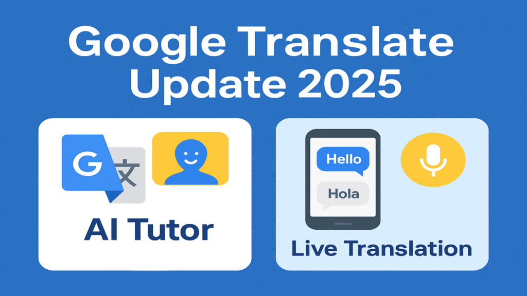 Google Translate update 2025 featuring AI tutor and live translation features